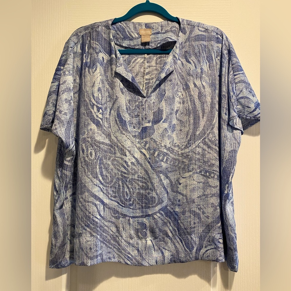CHICO’S BLUE TONES SZ 1 TOP (A-14)
